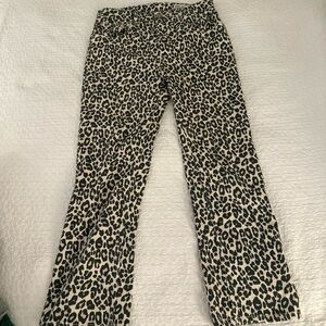 Zara Black and Cream Animal Print Trousers